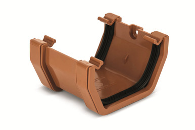 Eurocell Gutter Square Union Bracket 114mm Clay Brown