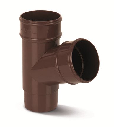 Eurocell Gutter Round Pipe Branch 112 Deg 68mm Brown