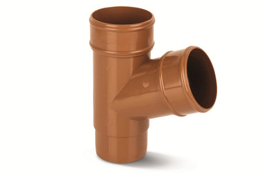 Eurocell Gutter Round Pipe Branch 112 Deg 68mm Clay Brown