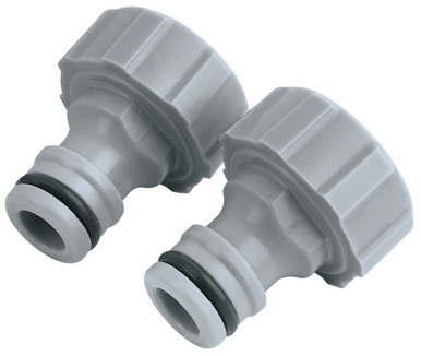 Draper - Twin Pack of Outdoor Tap Connectors 3/4inch
