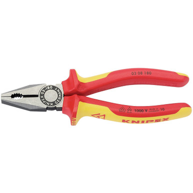 Draper -  Knipex 03 08 180UKSBE VDE Fully Insulated Combination Pliers 180mm