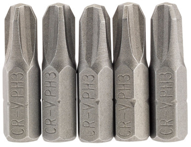 Draper -  No.3 1/4inch Hex Cross Slot Insert Bit 25mm Long x 5