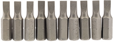 Draper - 4.5mm 1/4inch Hex Plain Slot Insert Bit 25mm Long x 10