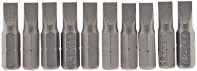Draper - 5.5mm 1/4inch Hex Plain Slot Insert Bit 25mm Long x 10