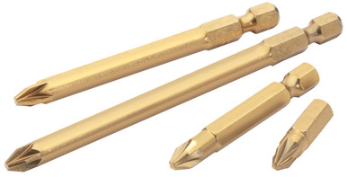Draper -  No.3 1/4inch Hex PZ Type Titanium Nitride Coated Insert Bit 25mm Long x 10