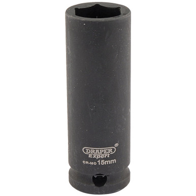 Draper - Expert 15mm 3/8inch Square Drive Hi-Torq 6 Point Deep Impact Socket
