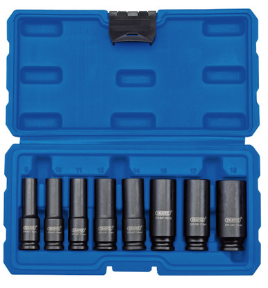 Draper - 3/8inch Sq. Dr. Metric Deep Impact Socket Set 8 Piece