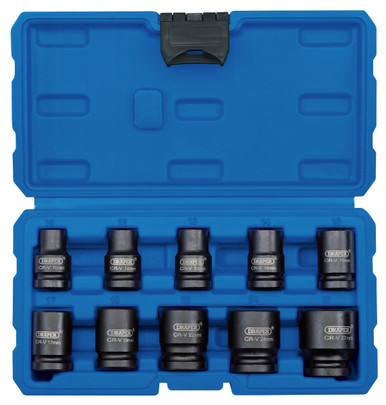 Draper - 1/2inch Sq. Dr. Metric Impact Socket Set (10 Piece)