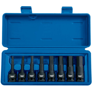 Draper - 1/2inch Sq. Dr. Impact Hexagonal Socket Bit Set (8 Piece)