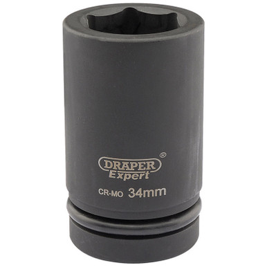 Draper - Expert 34mm 1inch Square Drive Hi-Torq 6 Point Deep Impact Socket