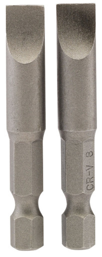 Draper - 8mm 1/4inch Hex Plain Slot Insert Bit 50mm Long x 2