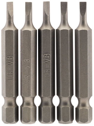 Draper - 3mm 1/4inch Hex Plain Slot Insert Bit 50mm Long x 5