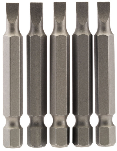 Draper - 4.5mm 1/4inch Hex Plain Slot Insert Bit 50mm Long x 5