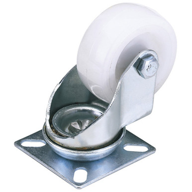 Draper - 100mm Dia. Swivel Plate Fi x ing Nylon Wheel S.W.L. 125Kg