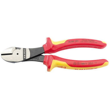 Draper -  Knipex 74 08 180UKSBE VDE Fully Insulated High Leverage Diagonal Side Cutters 180mm