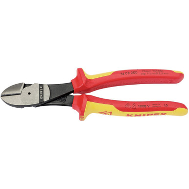 Draper -  Knipex 74 08 200UKSBE VDE Fully Insulated High Leverage Diagonal Side Cutters 200mm