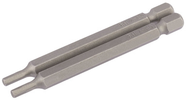 Draper - 3mm 1/4inch Hex Hexagonal Insert Bit 75mm Long x 2