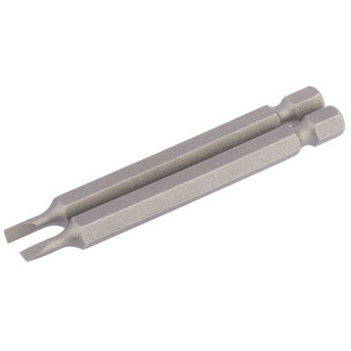Draper - 3mm 1/4inch Hex Plain Slot Insert Bit 75mm Long x 2