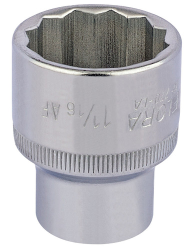 Draper - 1.1/16inch 1/2inch Sq. Dr. Elora Bi-Hexagon Socket
