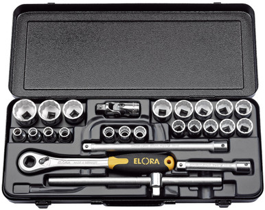 Draper - 1/2inch Sq. Dr. Elora Metric Socket Set (25 Piece)