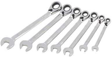 Draper -  Metric Ratcheting Combination Spanner Set 7 Piece