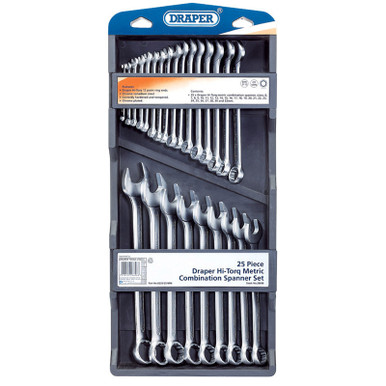 Draper - Draper - Hi-Torq Metric Combination Spanner Set 25 Piece