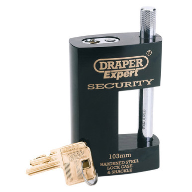 Draper - 103mm Heavy Duty Close Shackle Padlock and 2 Keys