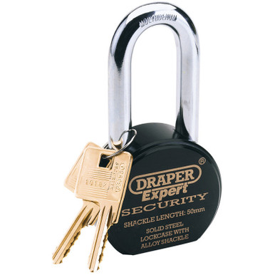 Draper - 63mm Heavy Duty Stainless Steel Padlock and 2 Keys