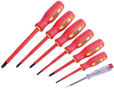 Draper - Fully Insulated Screwdriver Set with Mains Tester 7 Piece