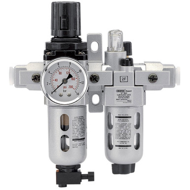 Draper - 1/4inch BSP Combined Filter/Regulator/Lubricator Unit (FRL)