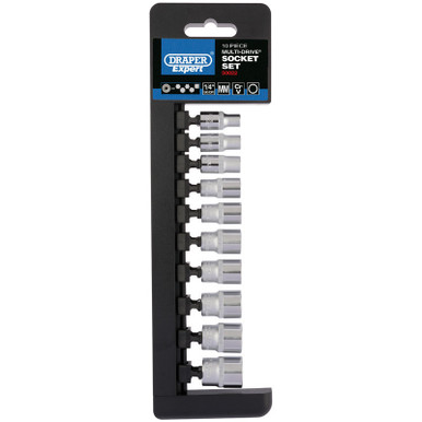 Draper - 1/4inch Sq. Dr. Metric Multi-Drive Socket Set (10 Piece)