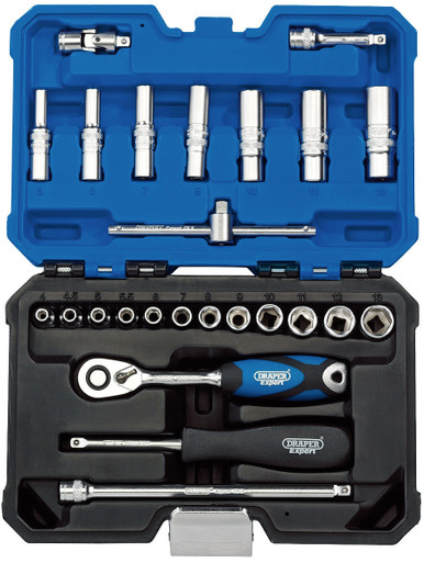 Draper - 1/4inch Sq. Dr. Metric Socket Set (25 Piece)