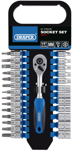 Draper - 1/4inch Sq. Dr. Metric Socket Set (27 Piece)