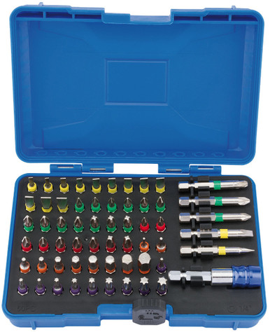 Draper - Coloured Screwdriver Bit Set 60 Piece