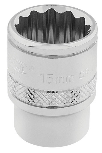 Draper - 3/8inch Sq. Dr. Hi-Torq 12 Point Socket 15mm