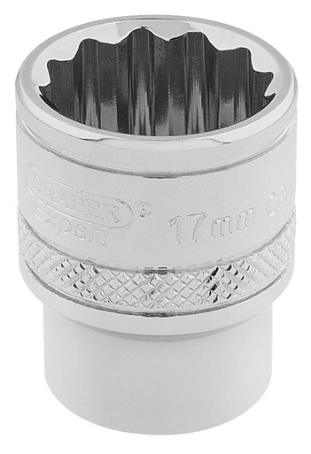 Draper - 3/8inch Sq. Dr. Hi-Torq 12 Point Socket 17mm