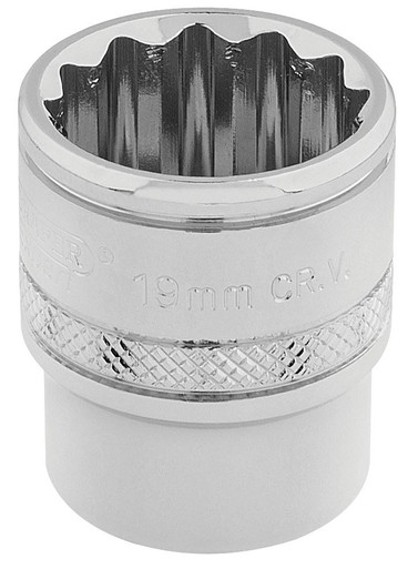 Draper - 3/8inch Sq. Dr. Hi-Torq 12 Point Socket 19mm