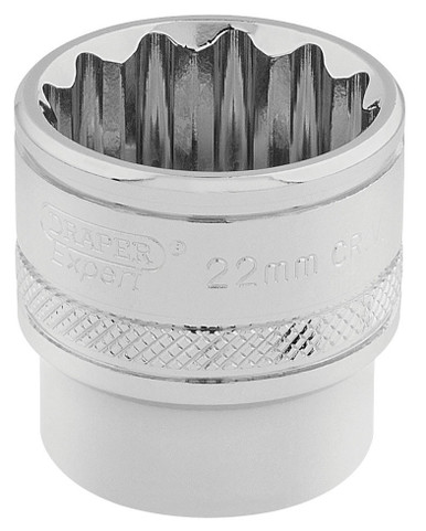 Draper - 3/8inch Sq. Dr. Hi-Torq 12 Point Socket 22mm