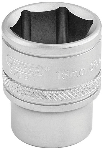 Draper - 3/8inch Sq. Dr. 6 Point Metric Socket 18mm