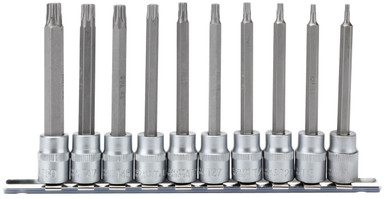 Draper - 3/8inch Sq. Dr. 100mm Long Draper - TX-STAR Socket Bit Set 10 Piece