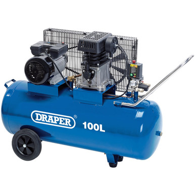 Draper - 100L Belt-Driven Air Compressor 2.2kW