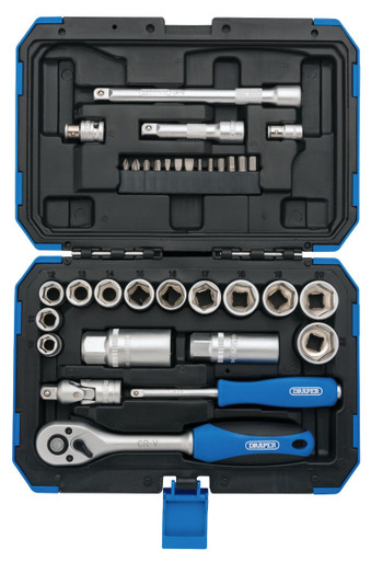 Draper - 3/8inch Sq. Dr. Metric Socket Set 34 Piece