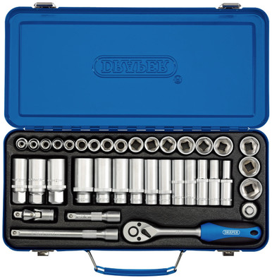 Draper - 3/8inch Sq. Dr. Metric Socket Set 37 Piece