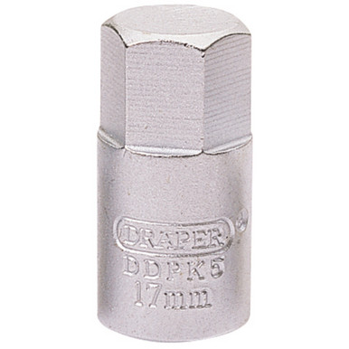 Draper - 17mm Hexagon 3/8 Sq. Dr. Drain Plug Key