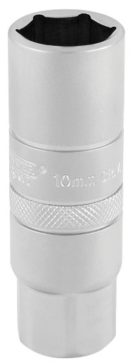Draper - 3/8inch Sq. Dr. 10mm Thread 6 Point Satin Chrome Spark Plug Socket 16mm Socket