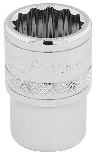 Draper - 1/2inch Sq. Dr. Hi-Torq 12 Point Socket (18mm)