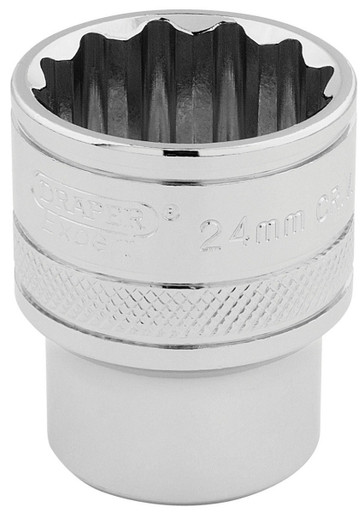 Draper - 1/2inch Sq. Dr. Hi-Torq 12 Point Socket (24mm)