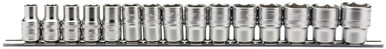 Draper - 1/2inch Sq. Dr. Metric socket on Metal Rail (15 Piece)