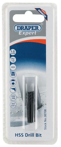 Draper - 1.0mm HSS Drills Card Of 10