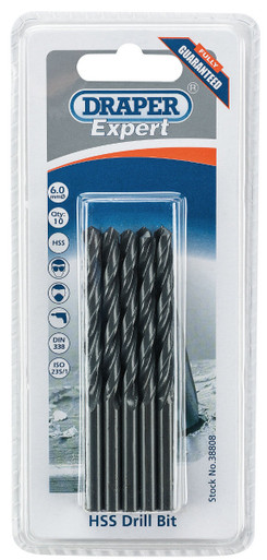 Draper - 6.0mm HSS Drills Card Of 10